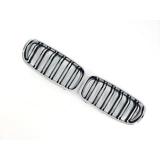 M-Look nierroosters (hoogglans zwart met chroomrand) BMW 3 Serie F30/F31 2012–2019 foto 3