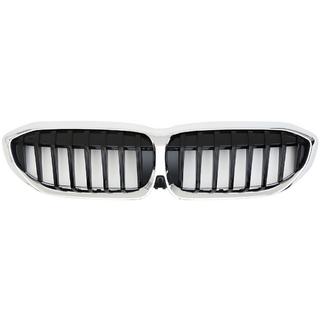 Niergrilles 1 Bar (2018-2022, hoogglans zwart met chroomrand) BMW 3 Serie G20/G21 2018– foto 2