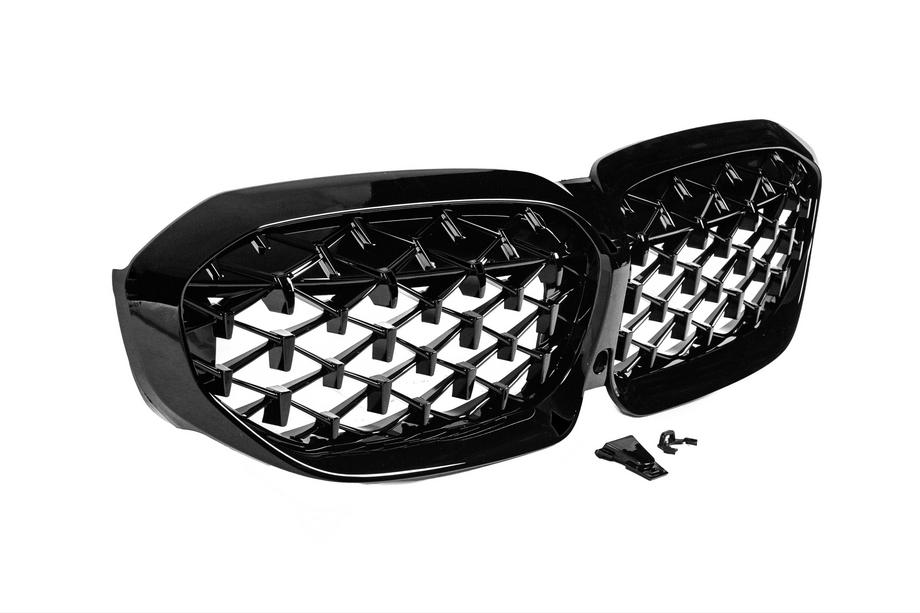 BMW 3 Serie G20/G21 2018– Niergrilles Diamond Black (2018-2022, zwarte omlijsting) Met camerabevestiging Foto 5