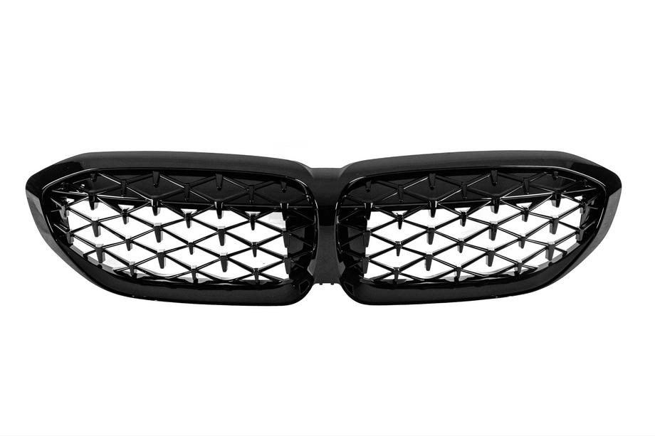 BMW 3 Serie G20/G21 2018– Niergrilles Diamond Black (2018-2022, zwarte omlijsting) Met camerabevestiging Foto 7