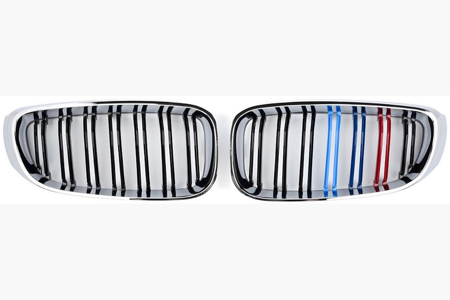 BMW 3-serie F34 2013–2020 Nierenroosters M-Look (M-Color met chromen rand) Foto 2