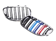 BMW 5 Serie E60/E61 2003–2010 Nierenroosters M-Look (M-Color met chromen rand) foto 2