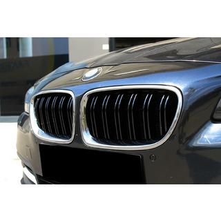 M-Look nierroosters (hoogglans zwart met chroomrand) BMW 5 Serie F10/F11 2010–2016 foto 1