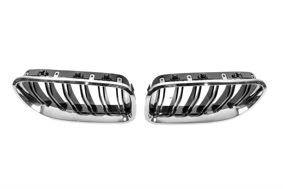 BMW 5 Serie F10/F11 2010–2016 M-Look nierroosters (hoogglans zwart met chroomrand) Foto 6