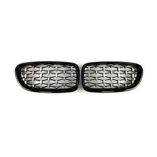 Nierroosters Diamond Silver (zwarte rand) BMW 5 Serie F10/F11 2010–2016 foto 2