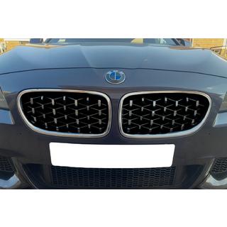 Nierengrille Diamond Silver (chroomrand) BMW 5 Serie F10/F11 2010–2016 foto 1