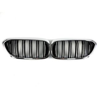 Niergrilles M-Look (2017-2020, hoogglans zwart met chromen rand) BMW 5 Serie G30/G31 2017–2023 foto 2