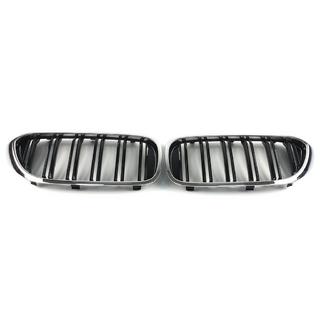 Niergrilles M-Look (2017-2020, hoogglans zwart met chromen rand) BMW 5 Serie G30/G31 2017–2023 foto 4