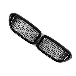 Niergrilles Diamond Silver V1 (2017-2020, zwarte omlijsting) BMW 5 Serie G30/G31 2017–2023 foto 3