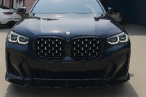 BMW X3 G01 2018– Nierengrilles Diamond Silver (2021+, zwarte rand) foto 1