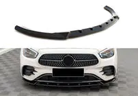Mercedes E-class W213 2016–2023 DPT voorbumper lipspoiler (voor AMG-Line, 2020-2023, hoogglans zwart) foto 1
