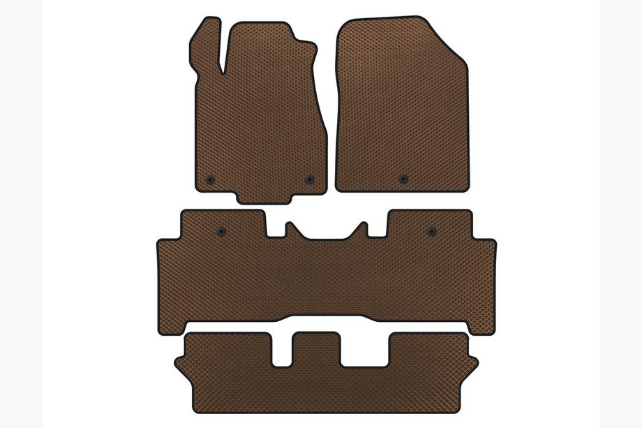 Acura MDX 2007–2013 EVA automatten voor interieur (3 rijen, bruin) Foto 1
