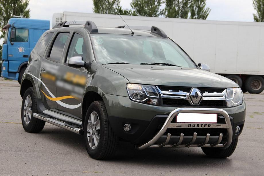 Renault Duster 2008–2017 Bullbar met opschrift WT004 (RVS) Foto 2