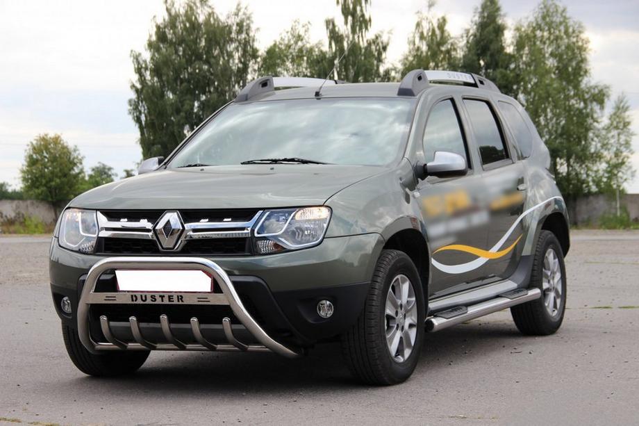 Dacia Duster 2008–2018 Bullbar met opschrift WT004 (RVS) Image