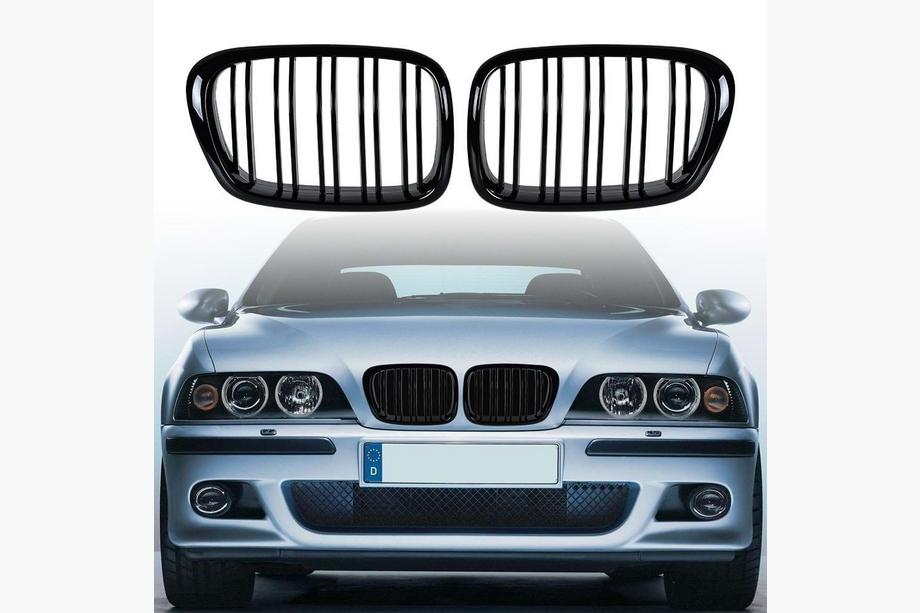 BMW 5 Serie E39 1996–2003 M-Look nierroosters (2000-2003, hoogglans zwart) Image