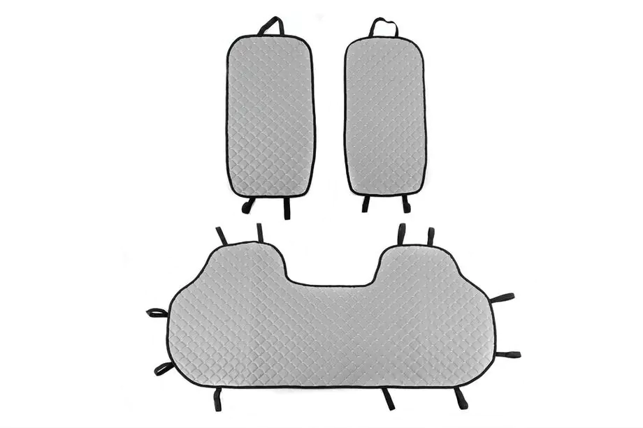 Achterbankhoezen (set, grijs met grijs stiksel) Image