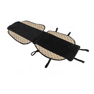 Stoelhoes van ECO-leer en stof (1 st., beige met zwart stiksel + stof) foto 2