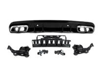 Mercedes C-klasse W205 2014–2021 Achterdiffuser met uitlaatsierstukken Silver (C63 design 2018-2021) foto 4