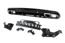 Mercedes C-klasse W205 2014–2021 Achterdiffuser met uitlaatsierstukken Silver (C63 design 2018-2021) foto 3