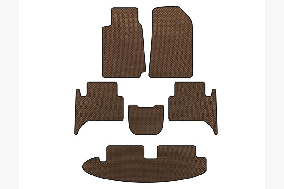 Chevrolet Trailblazer 2012–2019 EVA automatten voor interieur (3 rijen, bruin) Image