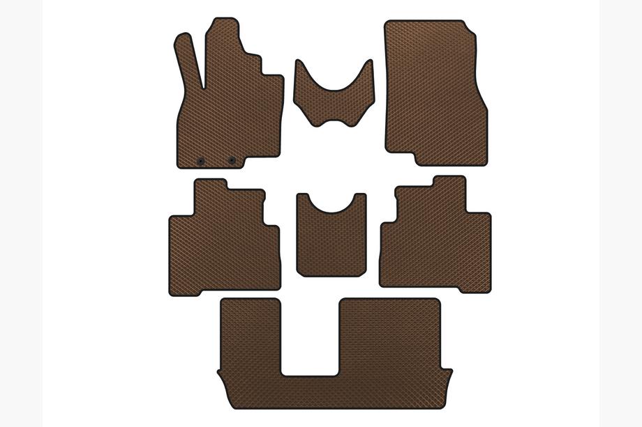 Mitsubishi Grandis 2003–2011 EVA automatten voor interieur (3 rijen, bruin) Image