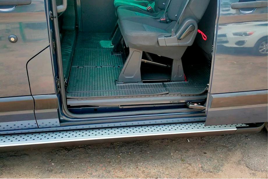 Ford Custom 2013–2022 Zijsteps Allmond Grey (2 stuks, aluminium) Lange wielbasis Foto 3