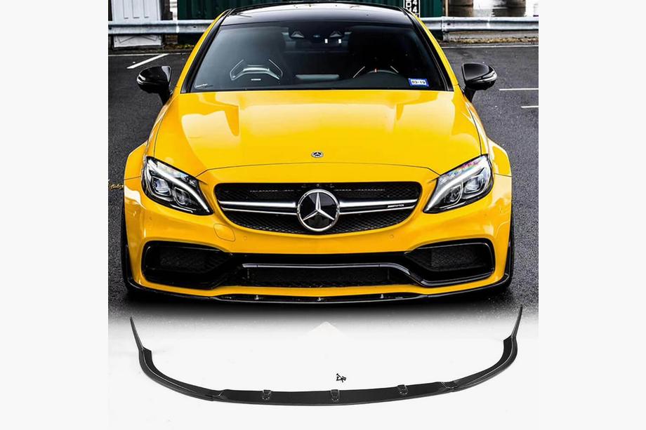 Mercedes C-klasse W205 2014–2021 Voorbumper lip Lip V1 (voor coupé/cabriolet C63 AMG 2015-2019, carbon) Foto 1