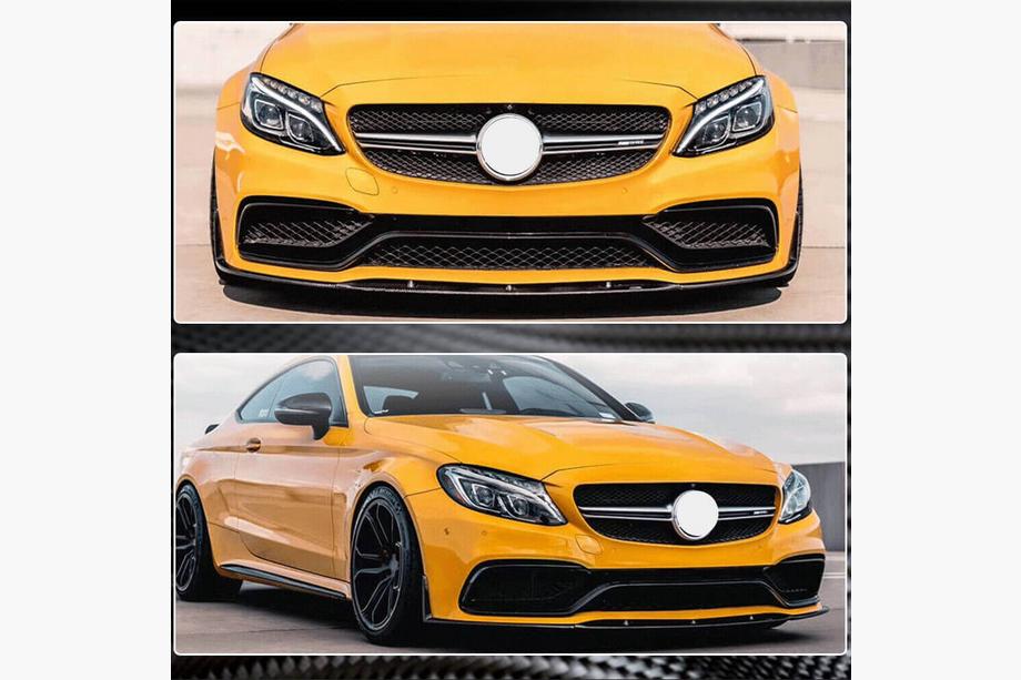 Mercedes C-klasse W205 2014–2021 Voorbumper lip Lip V1 (voor coupé/cabriolet C63 AMG 2015-2019, carbon) Foto 3