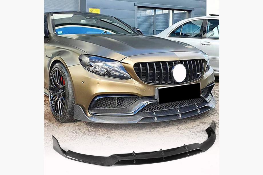 Mercedes C-klasse W205 2014–2021 Voorbumperlip Lip V2 (voor Coupé/Cabriolet C63 AMG 2015-2019, carbon) Image