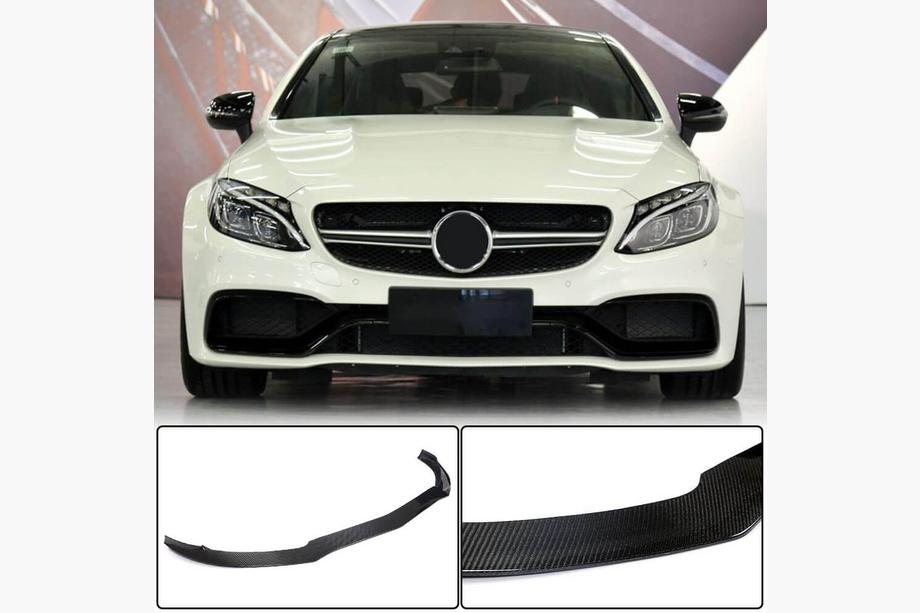Mercedes C-klasse W205 2014–2021 Voorbumper lip Lip V3 (voor coupé/cabriolet C63 AMG 2015-2019, carbon) Foto 1