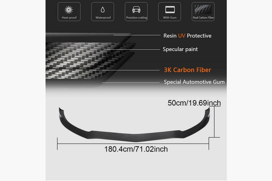 Mercedes C-klasse W205 2014–2021 Voorbumper lip Lip V3 (voor coupé/cabriolet C63 AMG 2015-2019, carbon) Foto 4