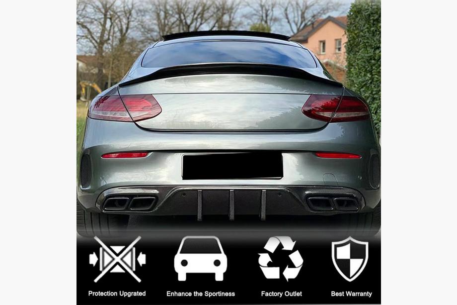 Mercedes C-klasse W205 2014–2021 V6 spoiler (voor coupé 2015-2019, kunststof) Foto 1