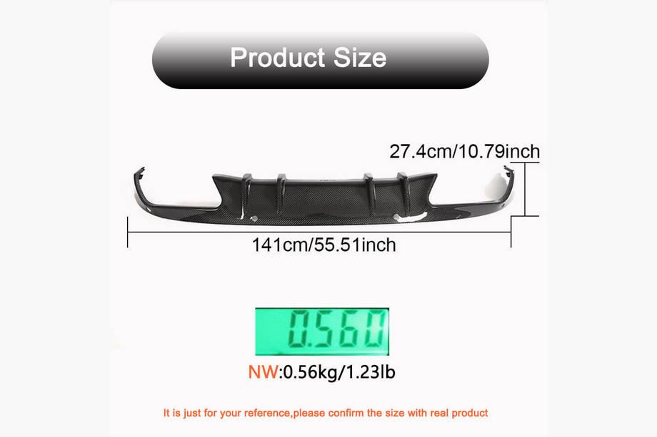 Mercedes C-klasse W205 2014–2021 Achterbumper diffuser (voor SD Base 2015-2019, carbon) Foto 4