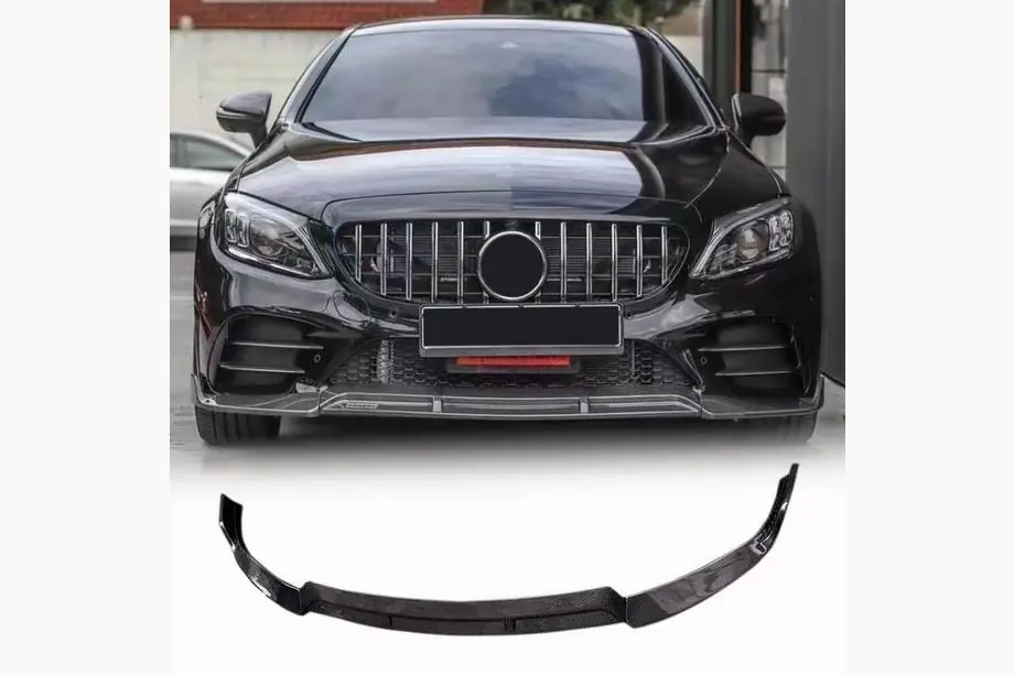 Mercedes C-klasse W205 2014–2021 Voorbumper lip spoiler (voor SD AMG-Line 2019-2021, carbon) Image
