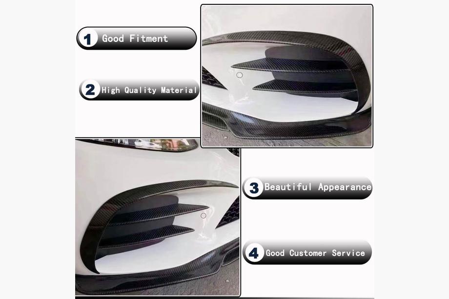 Mercedes C-klasse W205 2014–2021 Voorbumper lip (voor SD AMG-Line 2015-2019, carbon) Foto 3