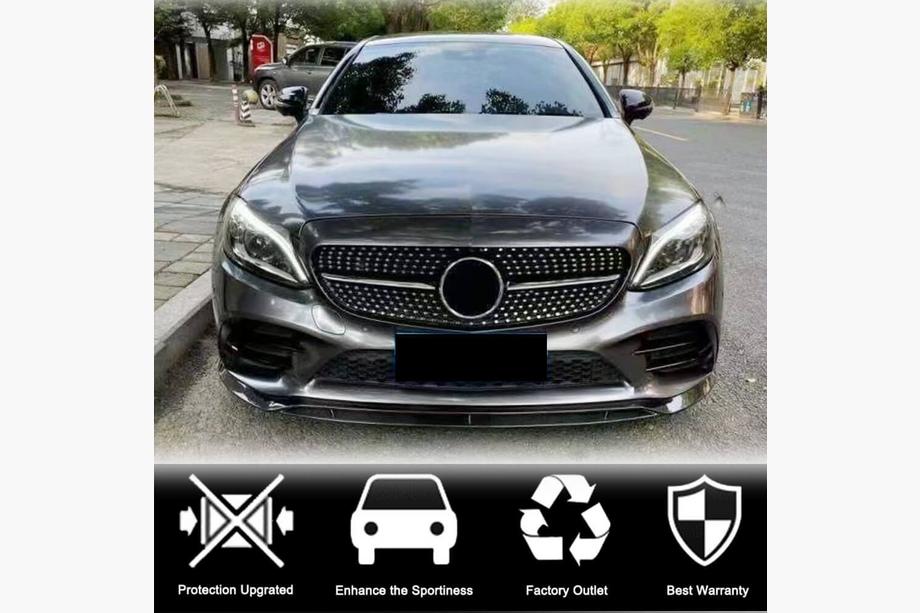 Mercedes C-klasse W205 2014–2021 Carbon voorbumper lip (2019-2021, Carbon) Foto 3