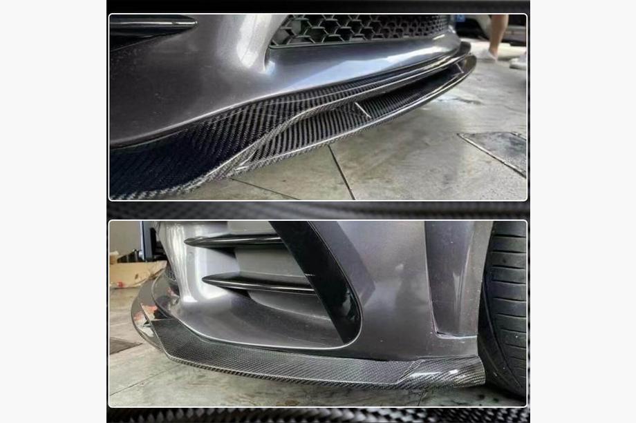 Mercedes C-klasse W205 2014–2021 Carbon voorbumper lip (2019-2021, Carbon) Foto 5