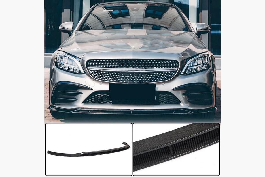 Mercedes C-klasse W205 2014–2021 Voorbumper lip Lip V1 (voor C43 AMG 2019-2021, carbon) Image