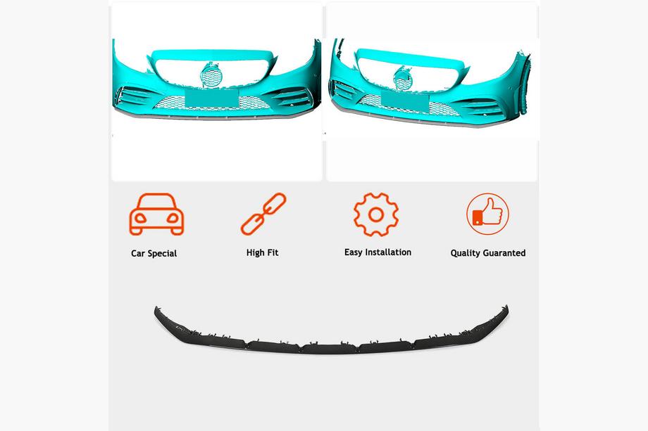 Mercedes C-klasse W205 2014–2021 Frontbumper lip Lip V2 (voor C43 AMG 2019-2021, carbon) Foto 2