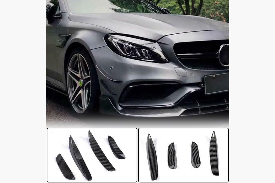 Mercedes C-klasse W205 2014–2021 Carbon voorbumper lip (voor C63 AMG 2015-2019) Foto 2