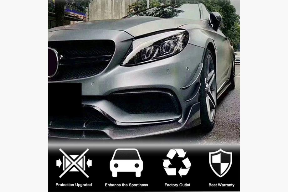 Mercedes C-klasse W205 2014–2021 Carbon voorbumper lip (voor C63 AMG 2015-2019) Foto 3