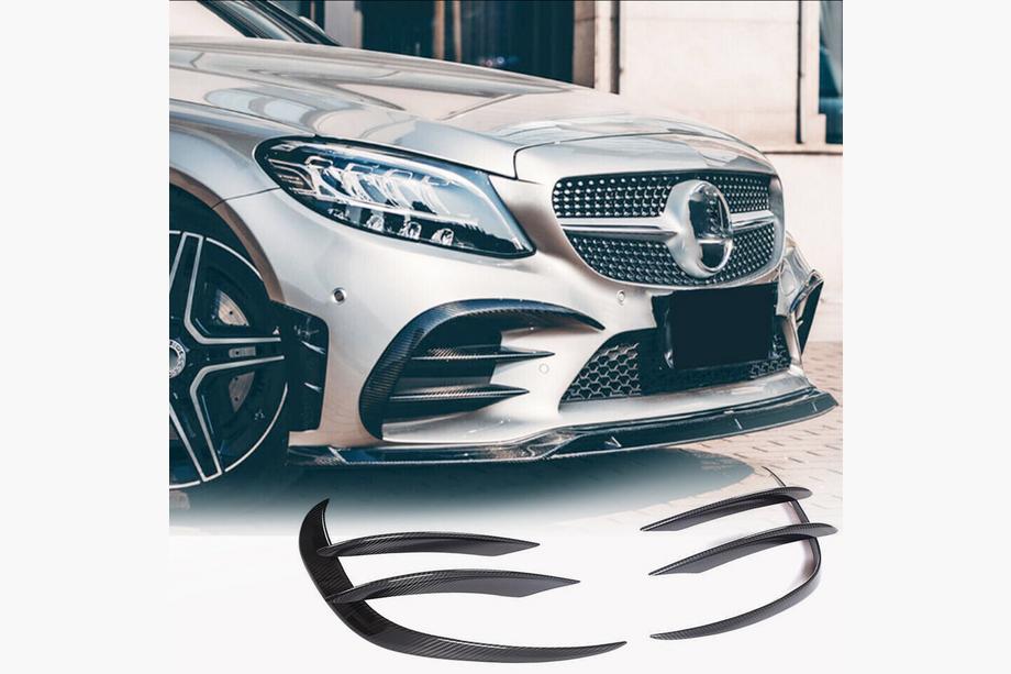 Mercedes C-klasse W205 2014–2021 Frontbumper inzetstukken V1 (voor C43 AMG 2019-2021, carbon) Image