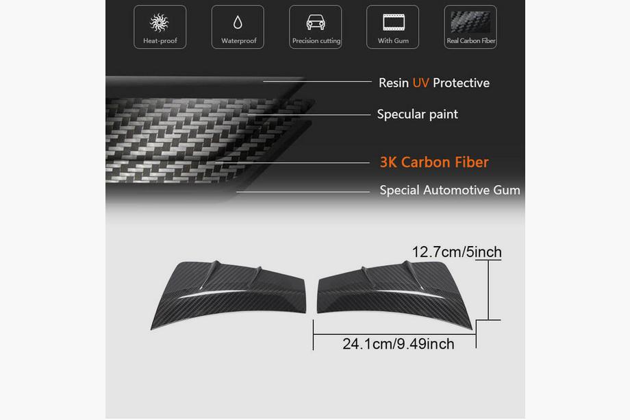 Mercedes C-klasse W205 2014–2021 Voorbumper inserts V2 (voor C43 AMG 2019-2021, carbon) Foto 6