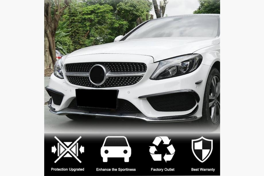 Mercedes C-klasse W205 2014–2021 Carbon voorbumper inserts (voor C43 AMG 2015-2019) Foto 2