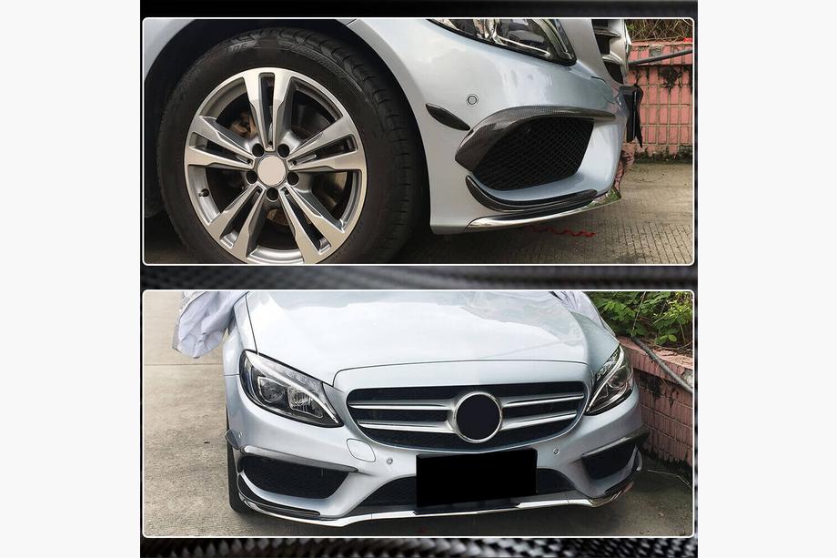 Mercedes C-klasse W205 2014–2021 Carbon voorbumper inserts (voor C43 AMG 2015-2019) Foto 4