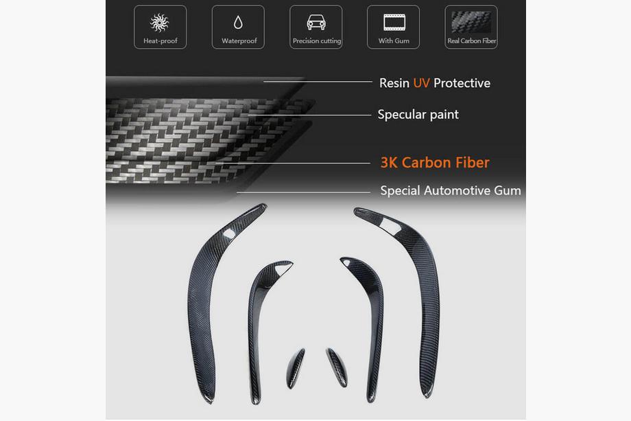 Mercedes C-klasse W205 2014–2021 Carbon voorbumper inserts (voor C43 AMG 2015-2019) Foto 5