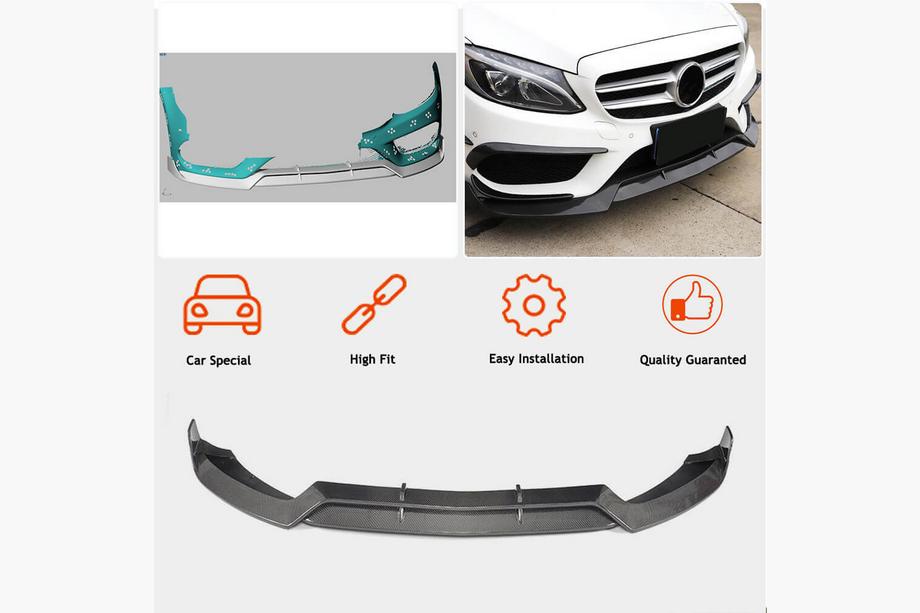 Mercedes C-klasse W205 2014–2021 Voorspoilerlip Lip V2 (voor C43 AMG 2015-2019, carbon) Foto 2
