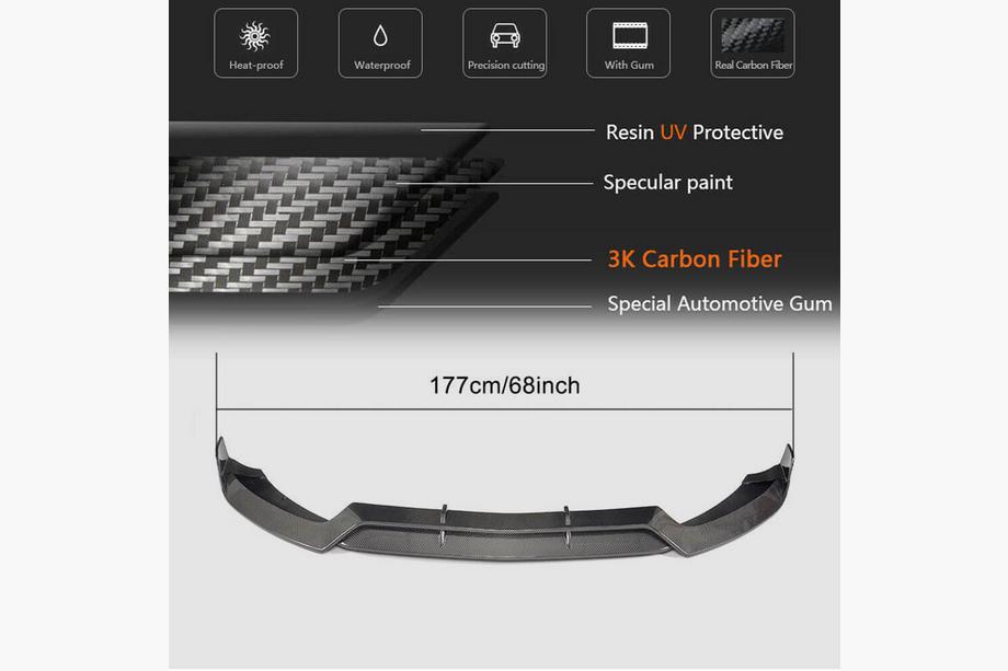 Mercedes C-klasse W205 2014–2021 Voorspoilerlip Lip V2 (voor C43 AMG 2015-2019, carbon) Foto 6