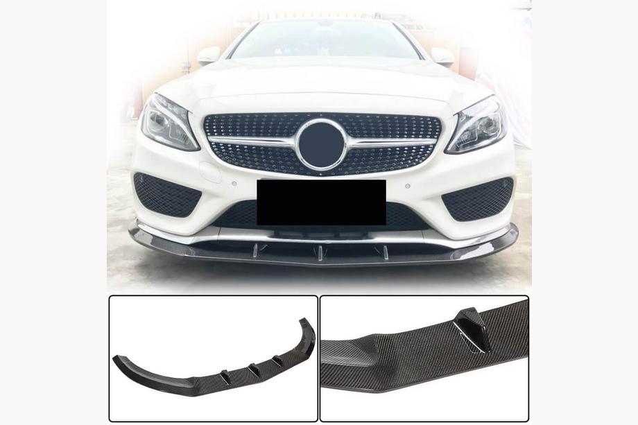 Mercedes C-klasse W205 2014–2021 Voorbumper lip Lip V3 (voor C43 AMG 2015-2019, carbon) Image