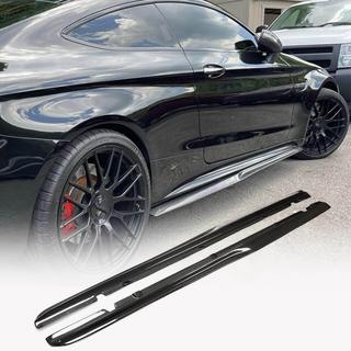Side skirts V4 (voor C43/C63 AMG 2015-2019, carbon) foto 1